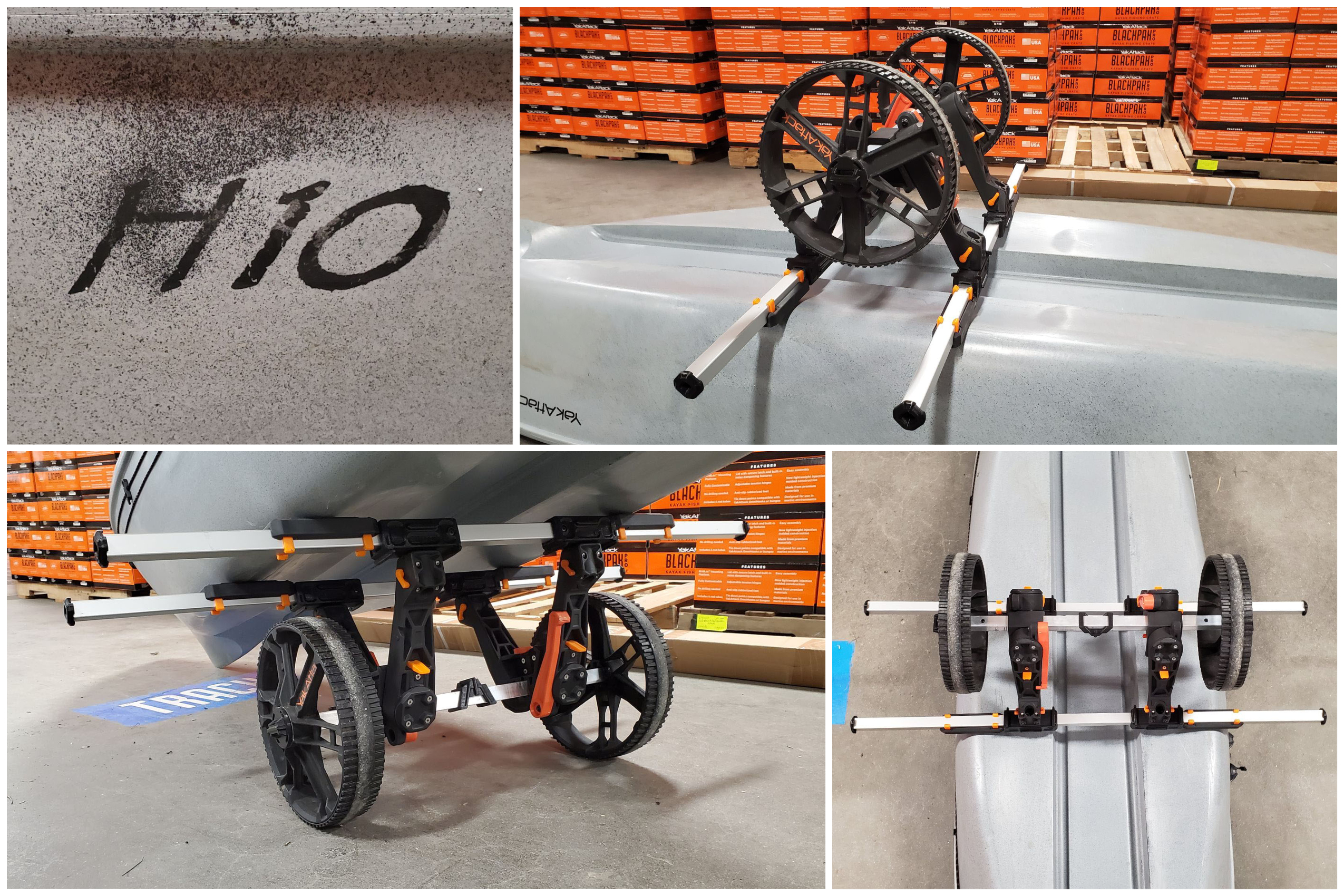 Ascend H10 with YakAttack TowNStow BarCart Kayak Cart