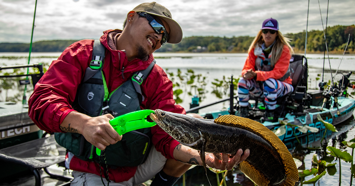 Catching snakehead with Chad hoover kayak fishing in stafford virginia