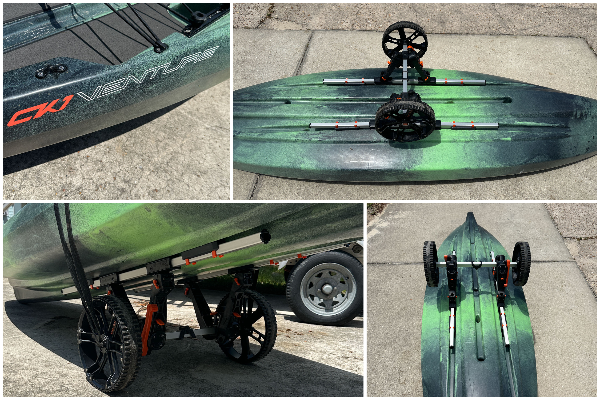 YakAttack kayak cart with the CRESCENT CK1 VENTURE