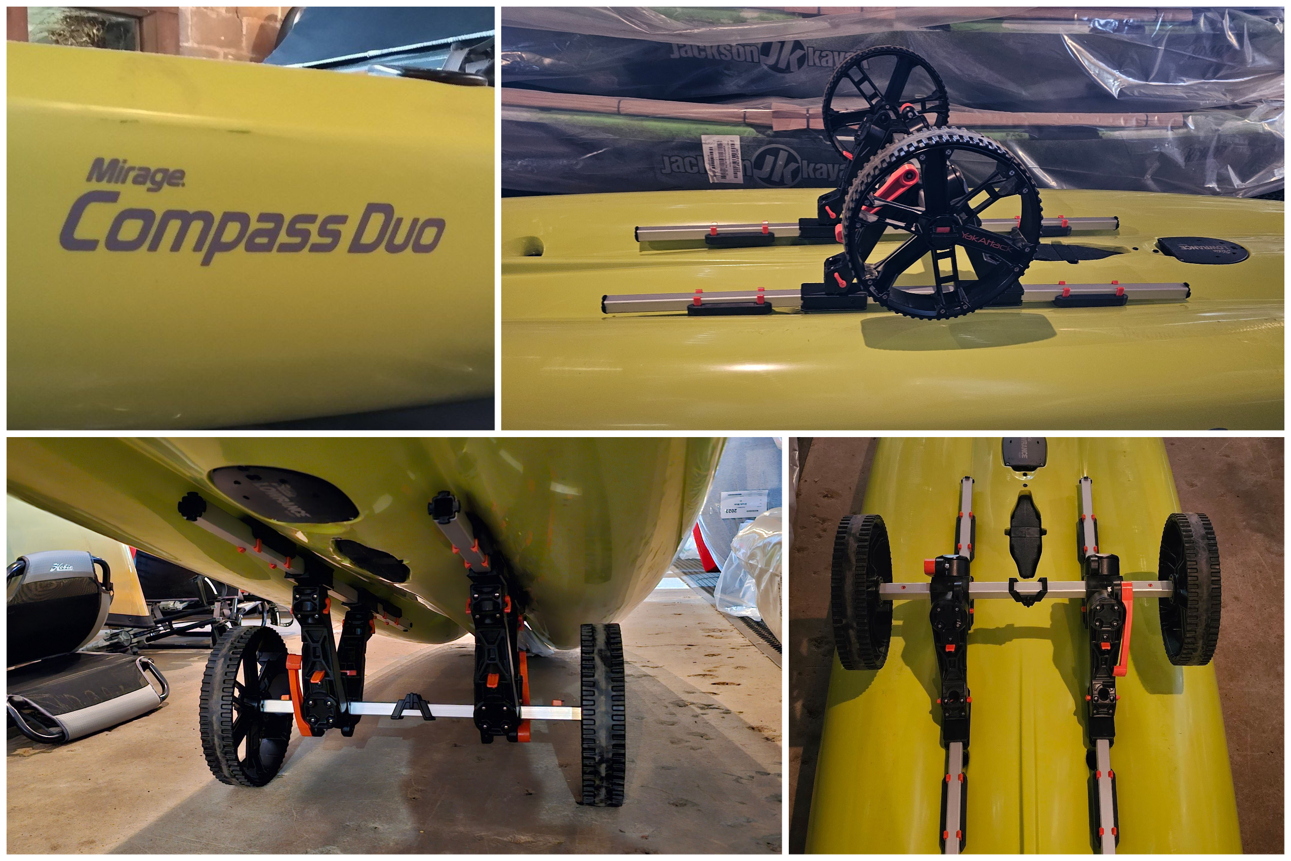 Hobie Compass Duo with YakAttack TowNStow BarCart Kayak Cart