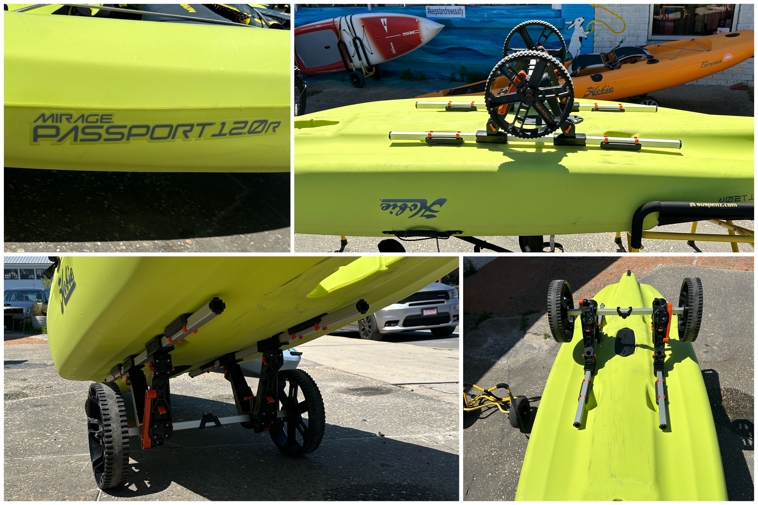 YakAttack kayak cart with the HOBIE PASSPORT 12.0R fishing kayak