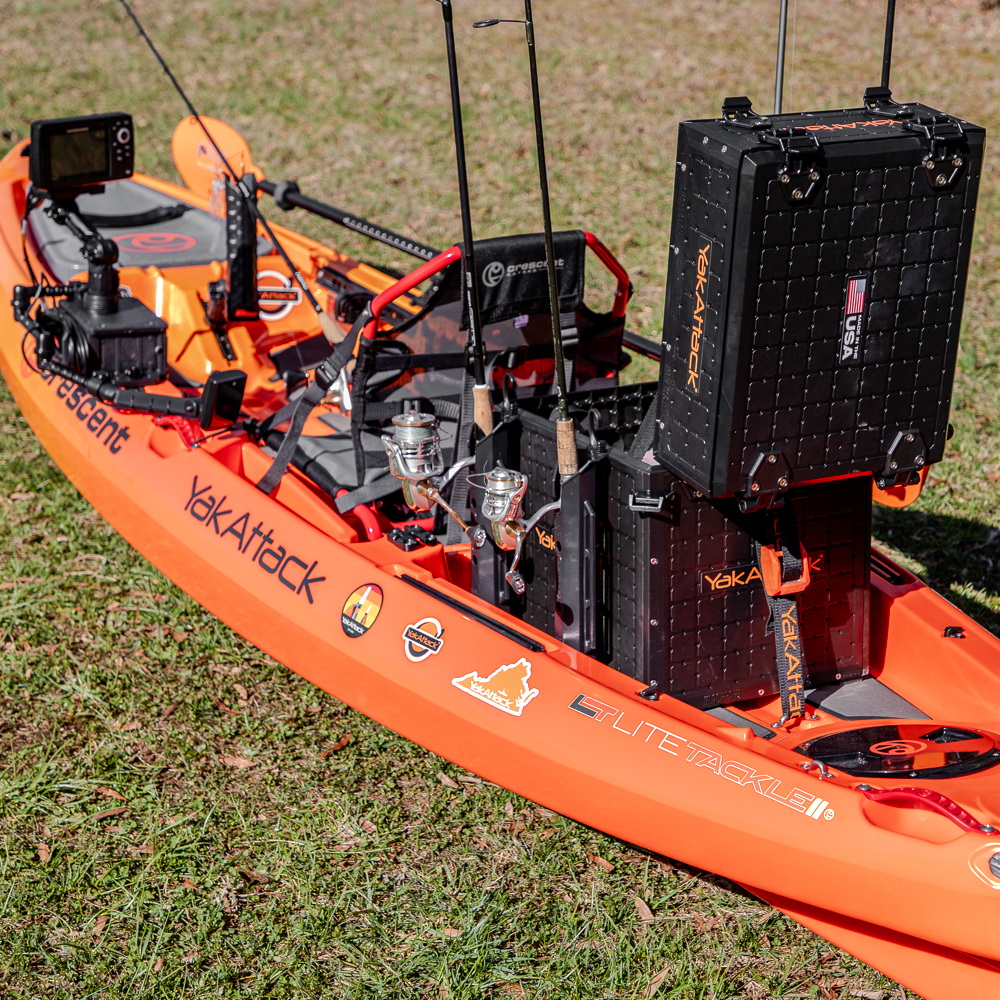 YakAttack ShortStak Kayak fishing crate update kit with 13x16 blackpak pro