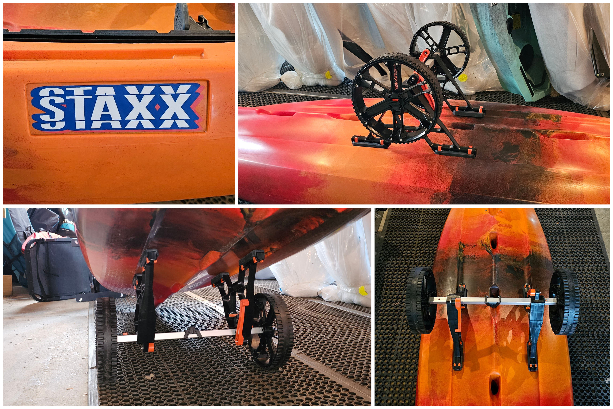 Jackson Staxx with YakAttack TowNStow Bunkster Kayak Cart
