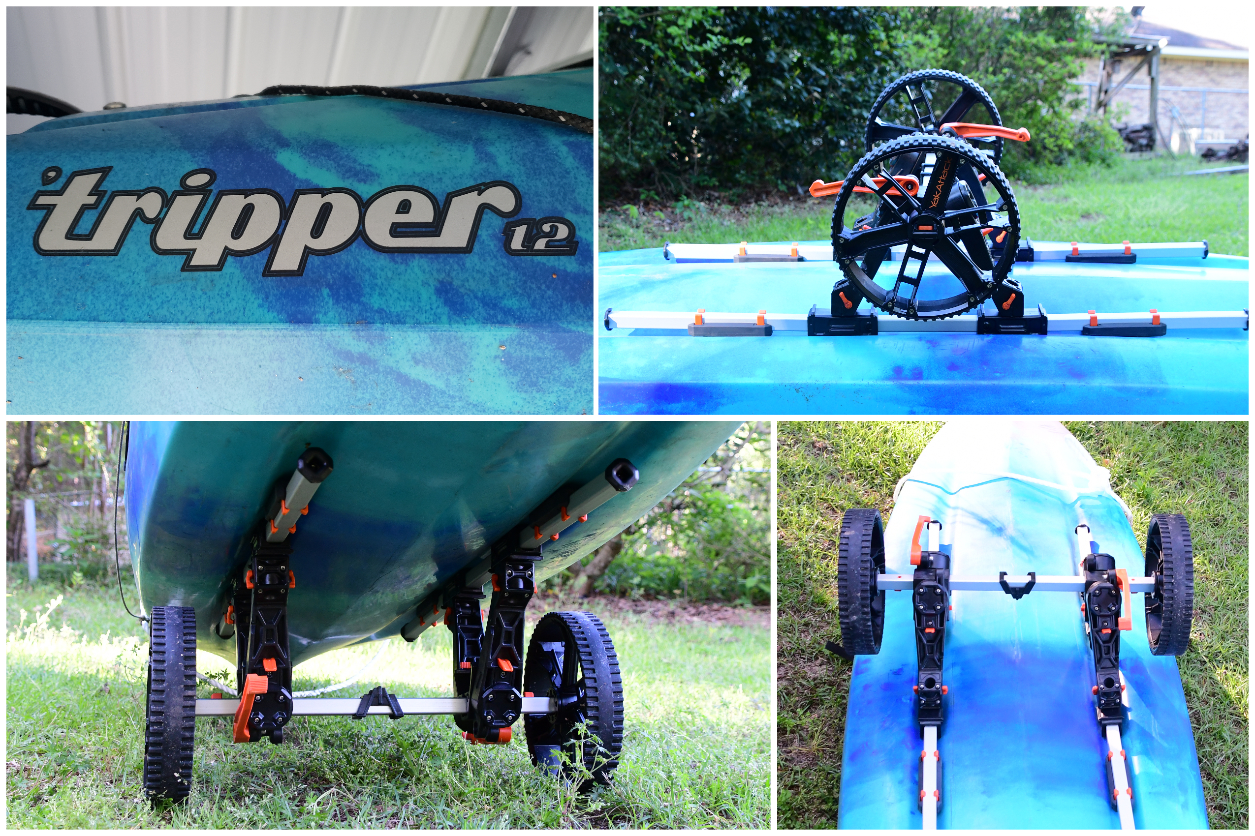 Jackson Tripper 12 with YakAttack TowNStow BarCart Kayak Cart