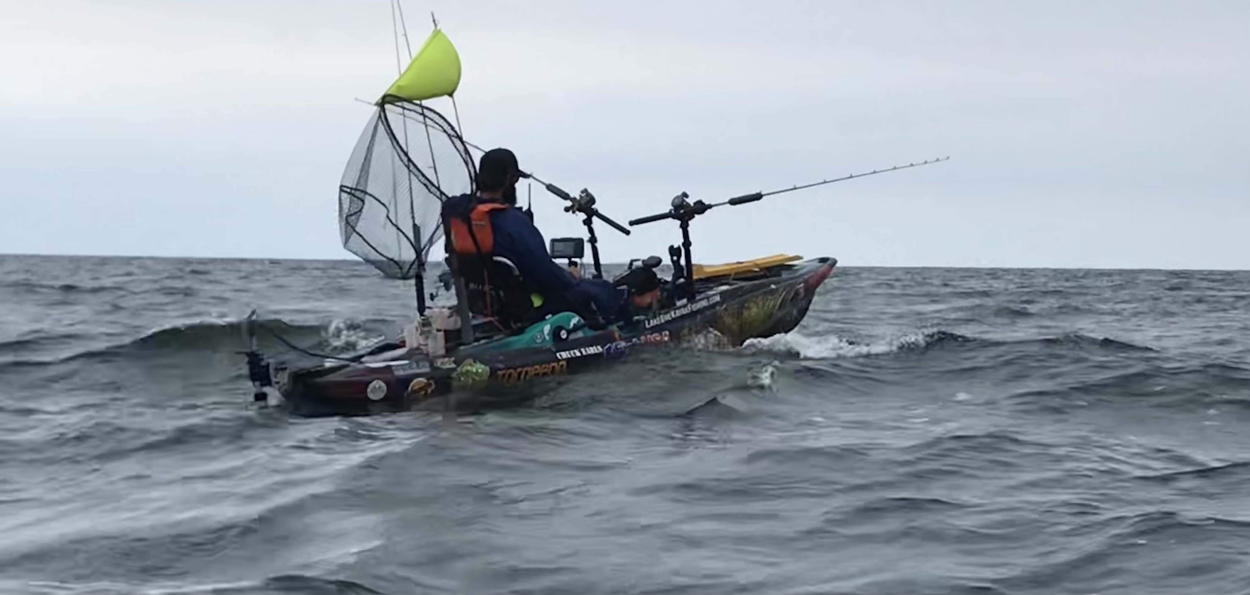 Trolling for Walleye with a Troqeedo and Old Town Predator Fishing Kayak