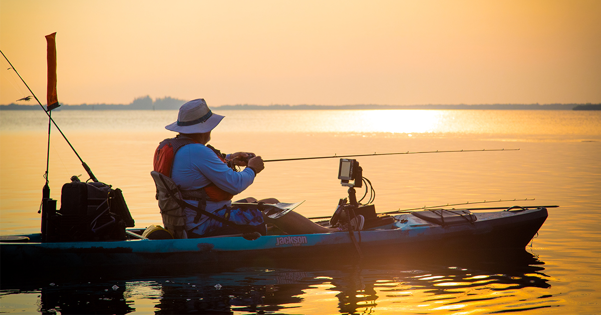 Jim Sammons fishing from his jackson kayak