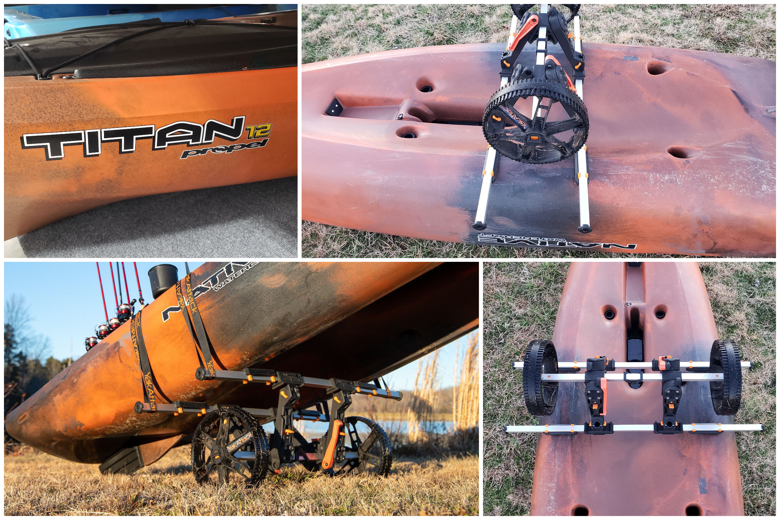 Native Watercraft Titan 12 Propel with YakAttack TowNStow BarCart Kayak Cart