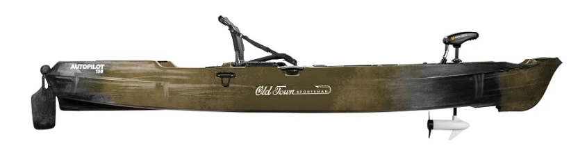 Old town sportsman autopilot 136 with matching yakattack blackpak kayak fishing crate Marsh