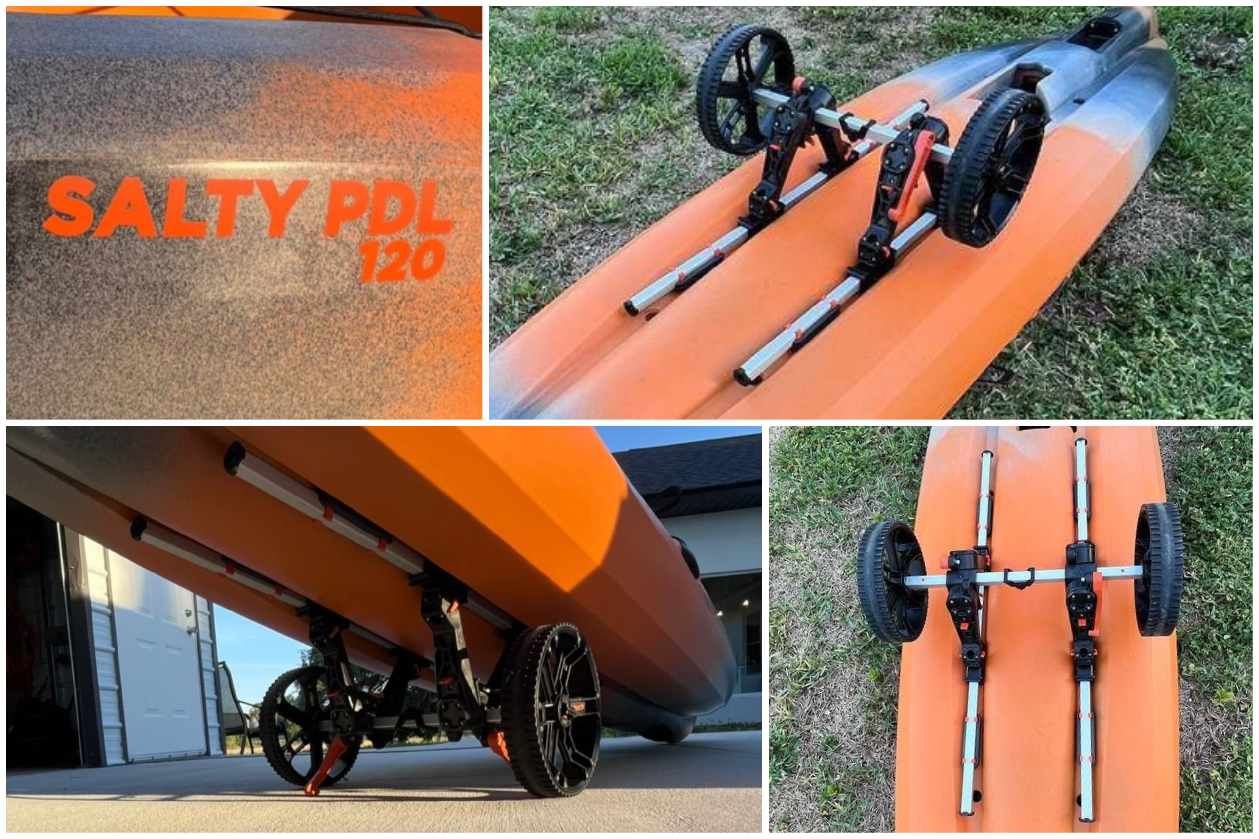 Old Town Salty PDL 120 with YakAttack TowNStow BarCart Kayak Cart