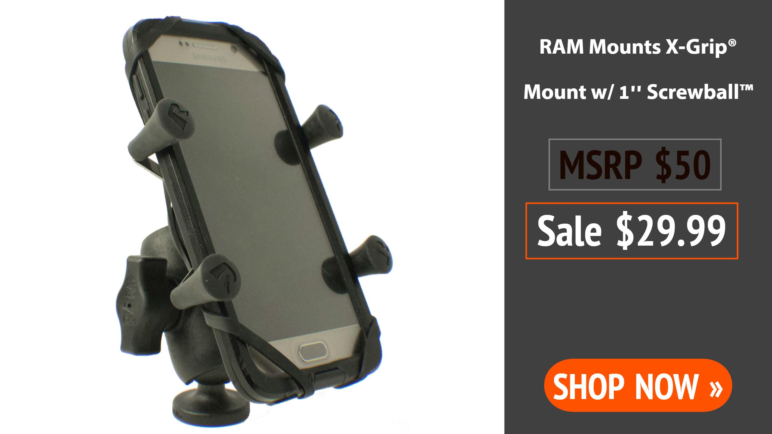 YakAttack Black Friday Blowout Sale RAM Mounts X-Grip® Mount w/ 1'' Screwball™