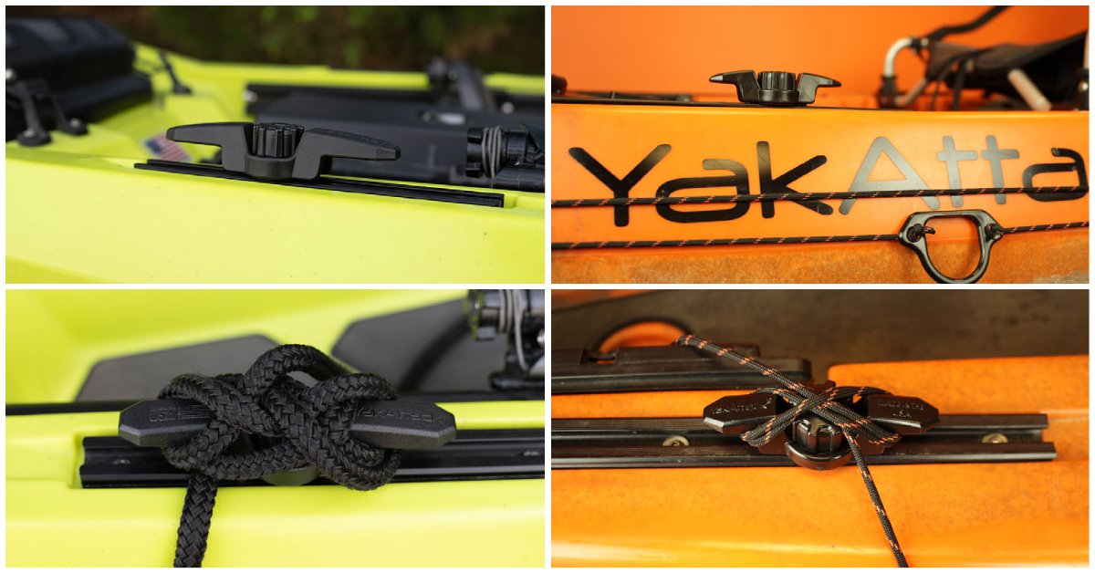 YakAttack track mounted rope cleat for kayaks and boats with track