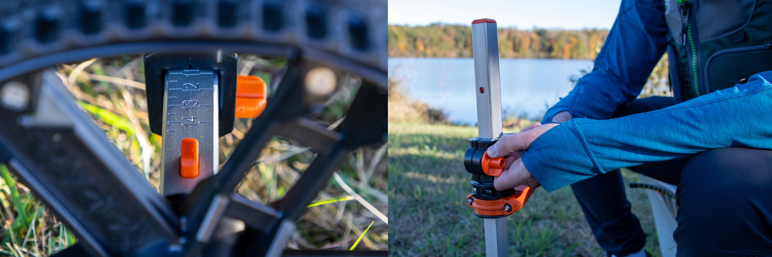 Adjustable bunk width on the yakattack hobie scupper cart